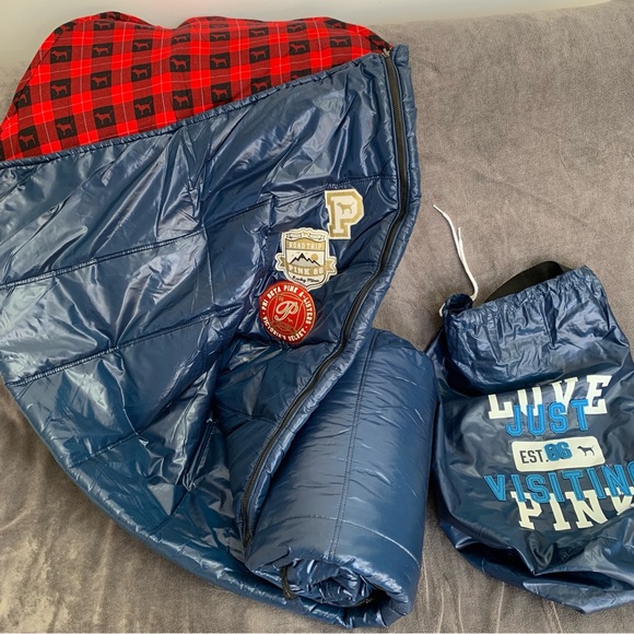 PINK Victoria’s Secret Packable Flannel Sleeping Bag - Picture 3 of 8